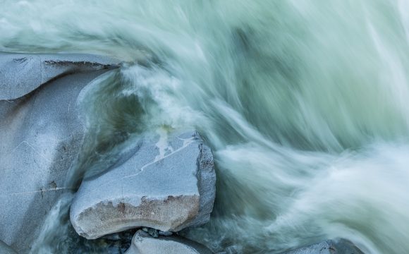 close up of swirling water in river