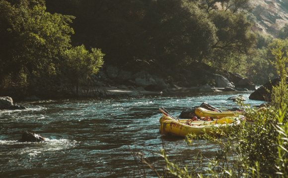 Photo of rafts on river