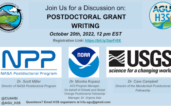 2022 Navigating Academic Waters Panels with AGU H3S - Postdoctoral Grant Writing Thumbnail Photo